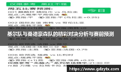 基尔队与桑德豪森队的精彩对决分析与赛前预测